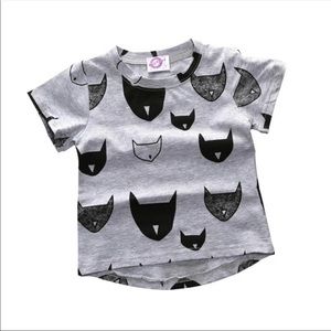 Toddler Kids Tee CAT - GRAY